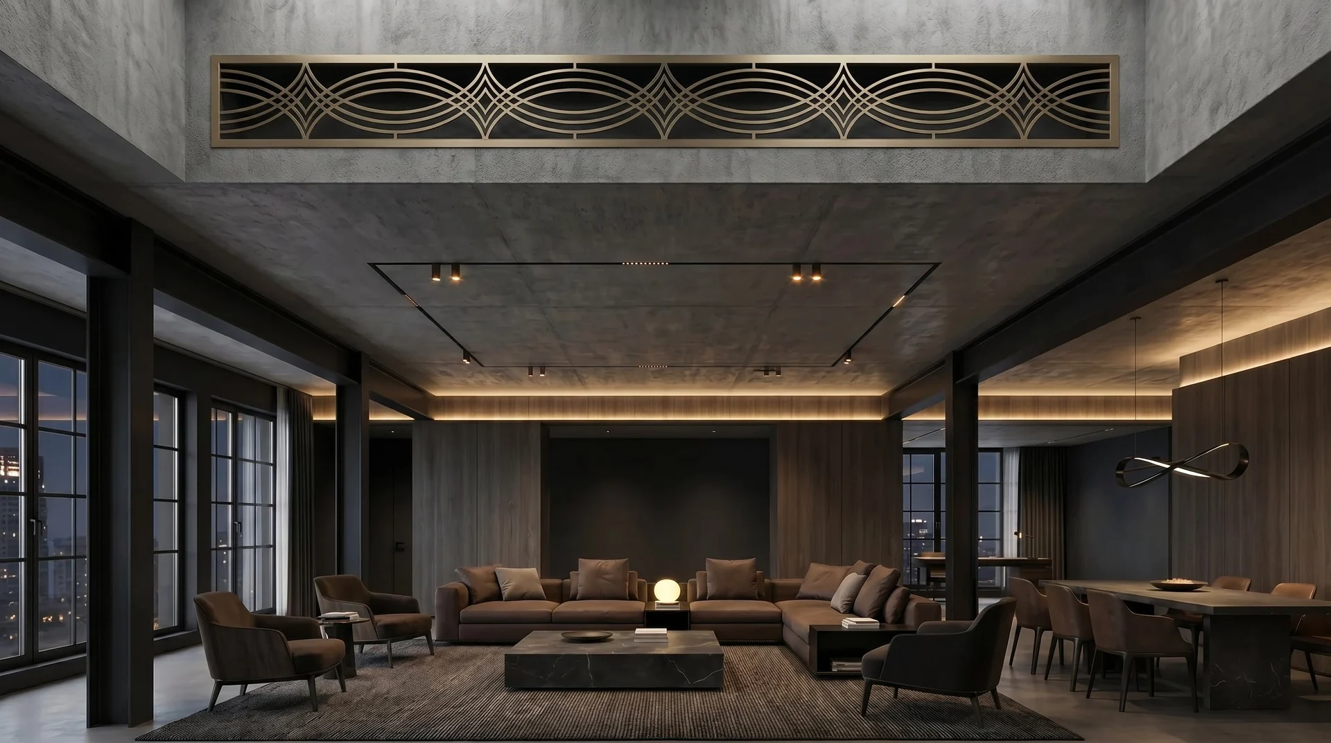 Made-to-measure grille as part of an interior scheme