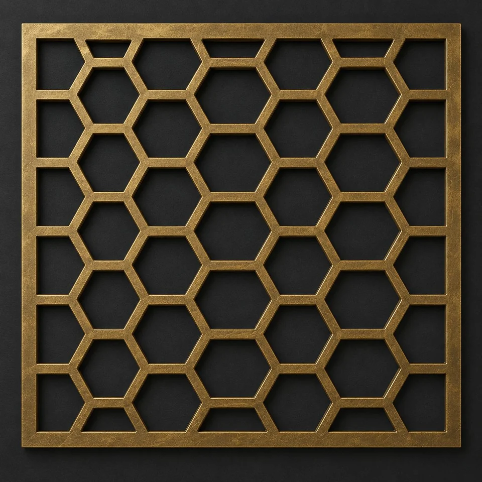 Mosaic metal grille pattern